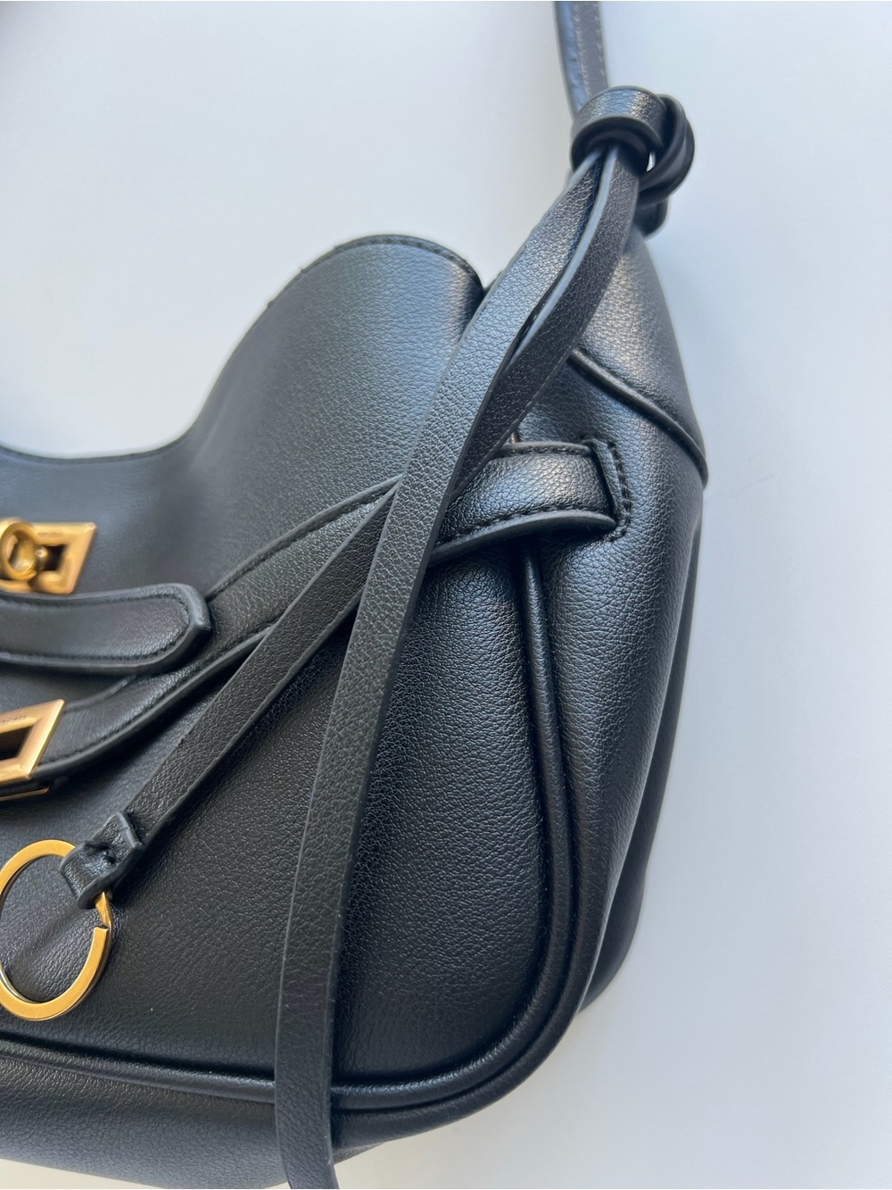 Black Leather Balenciaga Inspired bag - Picture 4 of 7